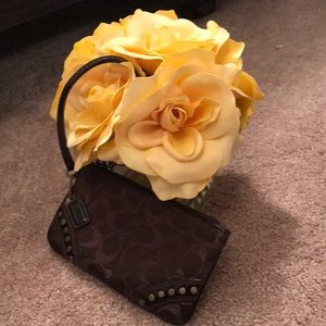 Brown Coach wristlet